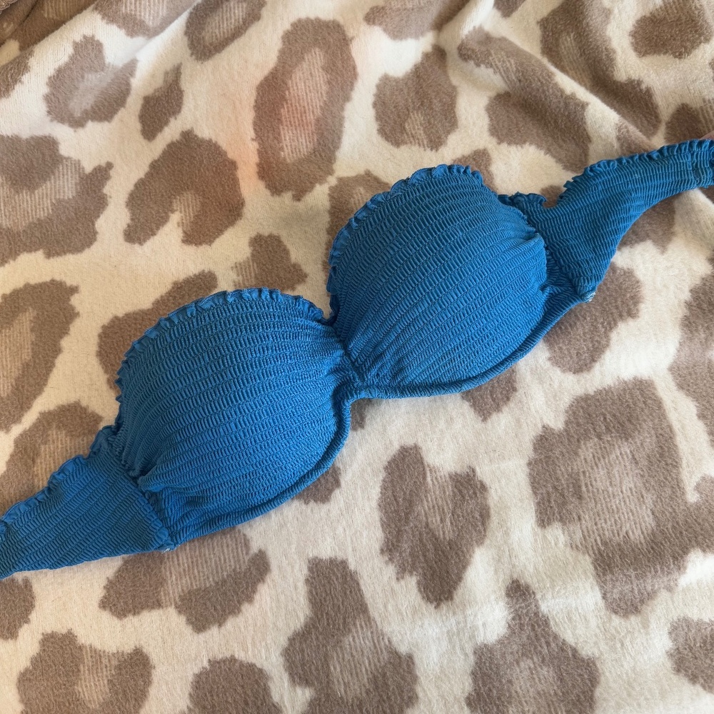 Vintage Victoria's Secret Strapless Bandeau Swim Bikini Top 34DD